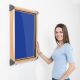 Shield Exterior Wall Mounted Showcase 750x537mm Wood Effect Frame Royal Blue