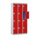 3 Column Locker W300 x D450 x H1800mm Red