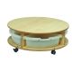 Single Mobile Circular Storage Unit Clear Tubs