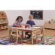 Small Rectangular Table 4 Beech Stacking Chairs SH260mm