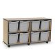 Coloured Edge 8 Quad Tray Beech Unit