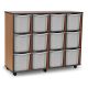 Coloured Edge 12 Quad Tray Beech Unit