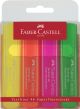 FABER-CASTELL SUPER-FLUO HIGHLIGHTER WALLET OF 4PC