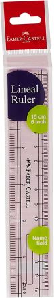 FABER-CASTELL CLEAR SLIM PLASTIC RULER 15CM 