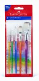 FABER-CASTELL GRIP PAINT BRUSHES ROUND & FLAT COMBINATION 5PC (2
