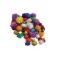 GLITTER COLOURED POM POMS BULK PACK ASSORTED PACK OF 75