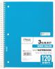 MEAD SPIRAL NB 3 SUBJECT WHITE PAPER 120SHEETS 26.6X19 CM ASSORTED COVER