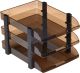 MAXI 3 LAYERS PLASTIC DOCUMENT TRAY DARK BROWN